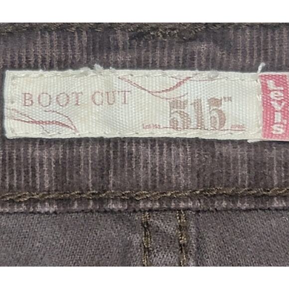 Levi's 515 Brown Corduroy Bootcut Flat Front Pants 14P Lightweight Soft Stretch - Picture 3 of 6